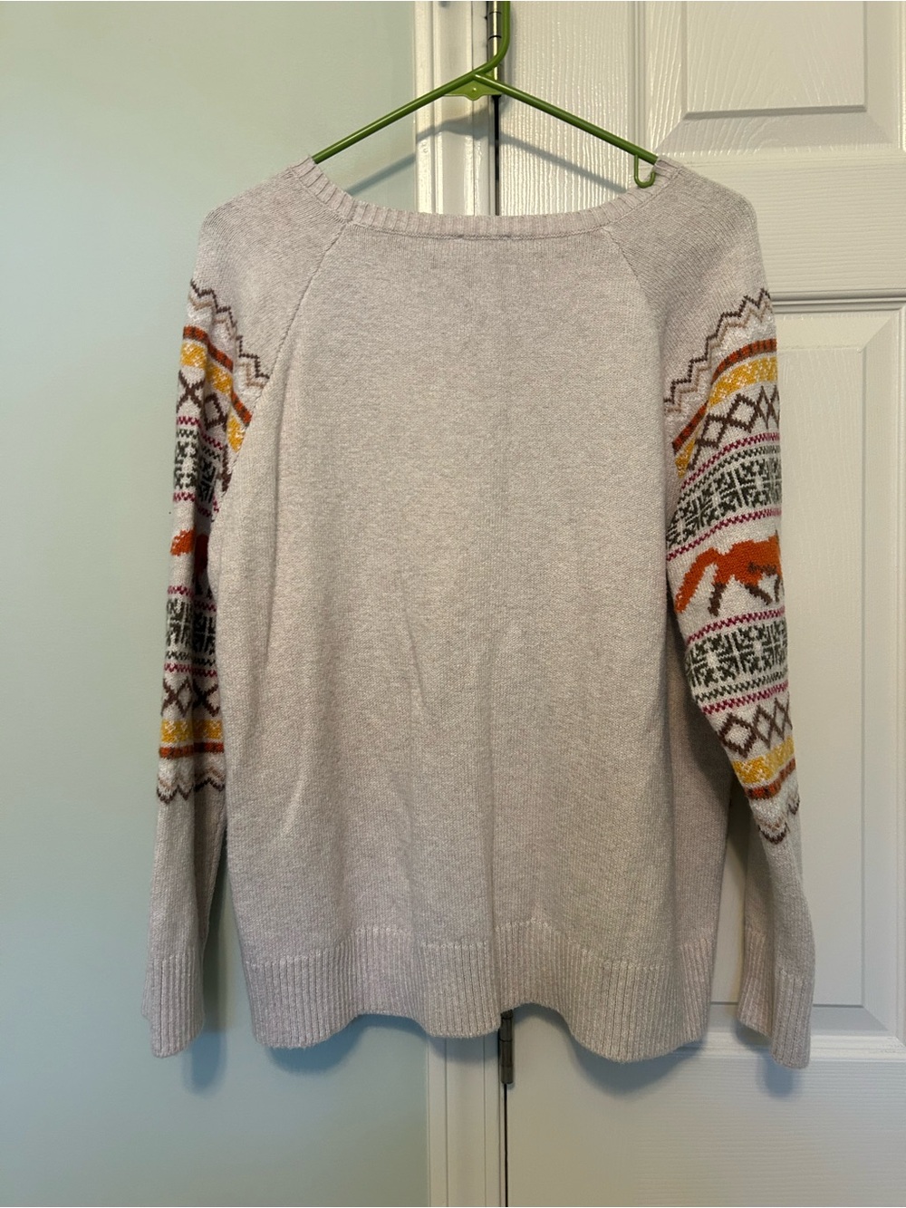 Talbots Women’s Cream Fair Isle Fox Knit Sweater - Picture 3 of 3